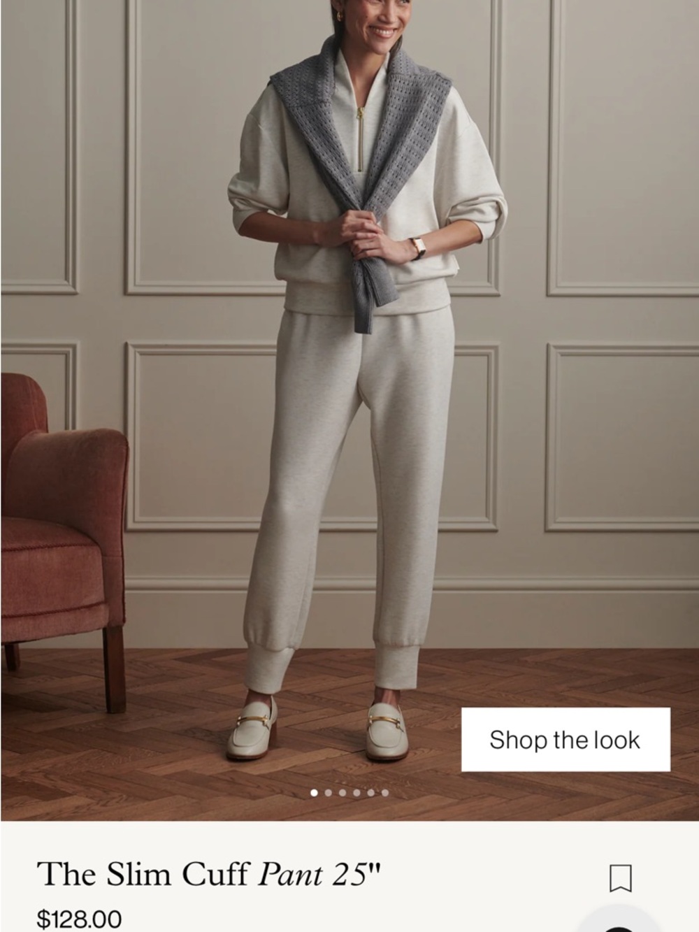 Varley Slim Cuff Jogger in Light Gray